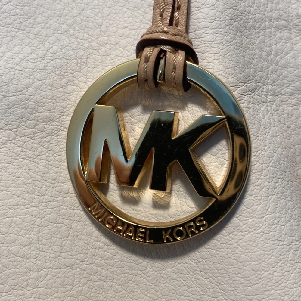 Michael Kors Off White Pebble Leather Tote Bag